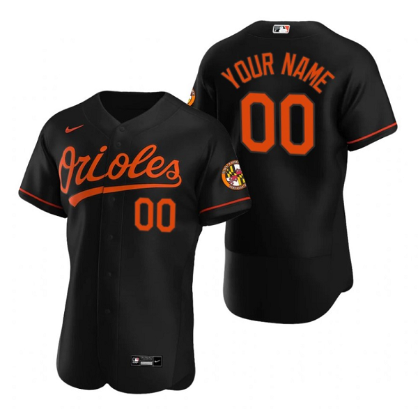 Men's Black Baltimore Orioles ACTIVE PLAYER Custom Flex Base Stitched Jersey